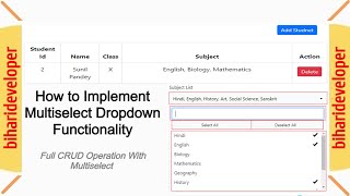 AspNet MVC  Searchable and Multiselect Drop DownList  AspNet MVC Core biharideveloper [upl. by Evanne561]