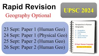 Perspective in Human Geography Quick Revision for UPSC CSE 2024 cse2024 geographyoptional [upl. by Nauqel]