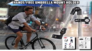 Bicycle HandsFree Umbrella Mount Holder  Stroller or Wheelchair Umbrella Stand [upl. by Seniag]