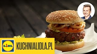 Najlepszy hamburger z grillowanym pomidorem i cebulą  Karol Okrasa  przepisy Kuchni Lidla [upl. by Asiel]