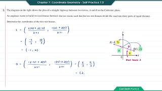 Add Math Form 4  Chapter 7  Coordinate Geometry  Self Practice 73 [upl. by Sommers]