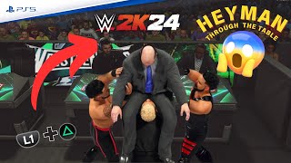 20 Announce Table Finishers to Paul Heyman in WWE 2K24 [upl. by Nnylkcaj]