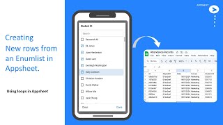 Create separate rows from multiple Enumlist selections in AppSheet Using Loops [upl. by Ansell]