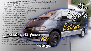 The Toyota Estima locating the fuses and relays ft owners manual [upl. by Warden69]