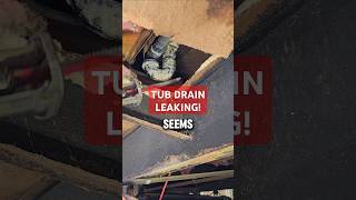 TUB DRAIN LEAK plumbing plumber fail diy howto plumbinglife bluecollar shorts fyp shower [upl. by Enrique781]