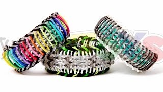 Super Stripe Fishtail  Rainbow Loom Bracelet Tutorial  One Loom Advanced Evolved Sailors Pinstripe [upl. by Navar]