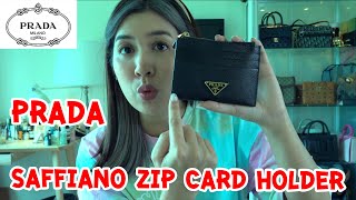 ออกมาอวด I Prada Saffiano Zip Card Holder ใช้งานมาประมาณ2ปี [upl. by Hilliard]