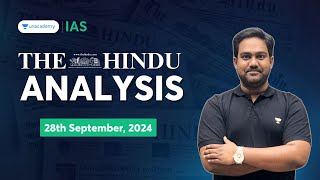 The Hindu Newspaper Analysis LIVE  28th September  UPSC Current Affairs Today  Chethan N [upl. by Nidroj396]