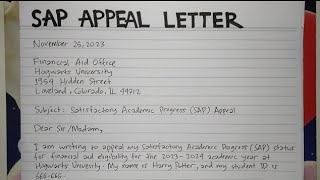 How To Write SAP Satisfactory Academic Progress Appeal Letter Step by Step Guide  Writing Practices [upl. by Amary]