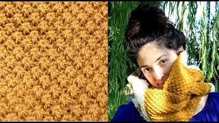 Tutorial x sciarpa ai ferri con punto stella  infinity scarf [upl. by Ainatit]