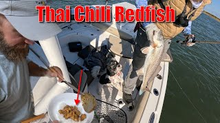 Thai Chili Lime Redfish Catch and Cook  Chesapeake Bay Fall Fishing [upl. by Odlawso]