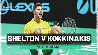 Ben Shelton v Thanasi Kokkinakis  USA v Australia  2024 Davis Cup Final 8 Match Highlights [upl. by Dnarud799]