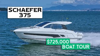 725k  2024 Schaefer 375 Luxury Yacht Walkthrough [upl. by Airdni]