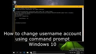 How to change username account using command prompt Windows 10 [upl. by Oicor]