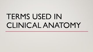 TERMS USED IN CLINICAL ANATOMY NOTES ANATOMICAL TERMINOLOGY MBBS BAMSBHMSBDSPHYSIOTHERAPY [upl. by Geno983]