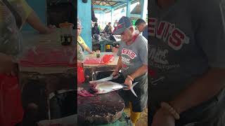 SHARP MACHETE SHOW 🔥🔪 Fishmonger Skills Cutting Tuna Fish shorts [upl. by Nedyah]