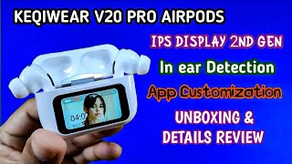 V20 Pro Screen Tws Airpods Unboxing amp Review V20 Pro Tws Earbuds Unboxing twsearbuds v20protws [upl. by Atileda]