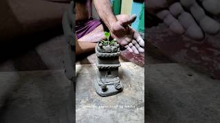 Using clay to make tulsi chauda 😱 art clay pottery shorts viral minivlog [upl. by Donata]