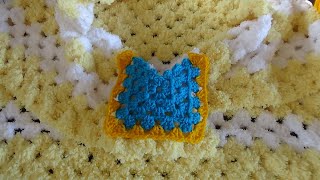 Haken  tutorial 526 De Polygon granny omslagdoek [upl. by Akinak]