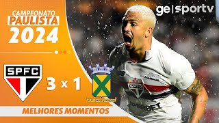 SÃO PAULO 3 X 1 SANTO ANDRÉ  MELHORES MOMENTOS  CAMPEONATO PAULISTA 2024  geglobo [upl. by Sibby]