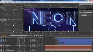 TUTO After Effects  création dun texte 3D en néon [upl. by Eiblehs]