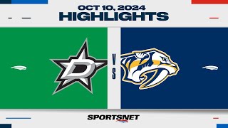 NHL Highlights  Stars vs Predators  October 10 2024 [upl. by Peugia]