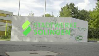 Produktion des SkylineGraffitis bei den Stadtwerken Solingen [upl. by Shaylyn]