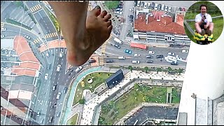 Rainbow Skywalk Glass Floor Walk  The Top at Komtar Tower George Town Penang Malaysia [upl. by Eellac]