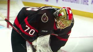 Joonas Korpisalo warms up during the Panthers  Senators hockey game [upl. by Meta]