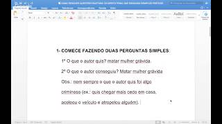 COMO RESOLVER QUESTÃ•ES OBJETIVAS DE DIREITO PENAL QUE ENVOLVAM EXEMPLOS PRÃTICOS [upl. by Waiter]