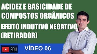 Acidez e Basicidade de Compostos Orgânicos EFEITO INDUTIVO RETIRADOR  VÍDEO 06 [upl. by Eahsan]