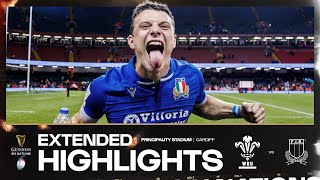 WHAT A WIN 🔥  EXTENDED HIGHLIGHTS  WALES V ITALY  2024 GUINNESS MENS SIX NATIONS RUGBY [upl. by Plantagenet]