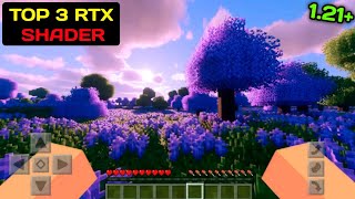 Top 3 RTX Shader For Minecraft PE 121  Best Shader For Minecraft PE 121  100 Working [upl. by Mcspadden]