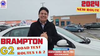 Brampton G2 Road Test Routes  2 Routes  2024 New Routes [upl. by Akinert]