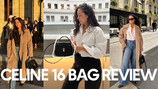 CELINE 16 SMALL BAG REVIEW  pros cons pricing amp wear and tear [upl. by Camilo798]