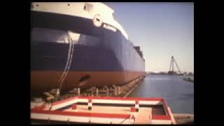 Launching a ship At Collingwood Shipyards in 1977 [upl. by Arreip367]