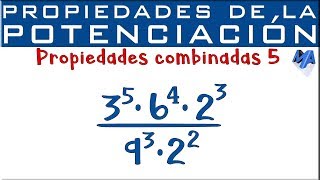 Propiedades de la potenciación  Propiedades combinadas  Ejemplo 5 [upl. by Eidac]