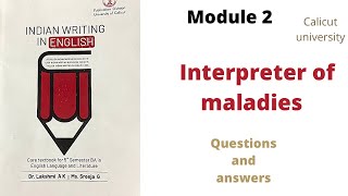 Interpreter of maladies Questions and answers Calicut university Indian writing 5th sem [upl. by Winstonn]