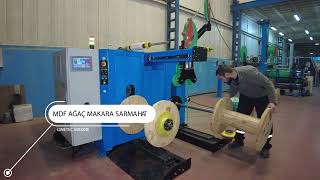 Linetec Makine  MDF ve Ağaç Makara Sarma Makinesi Hattı [upl. by Aciretnahs]