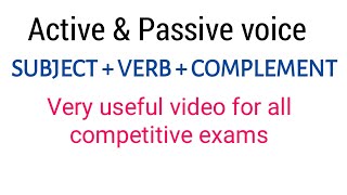 Passive voice Subject Linking verb  complement  English grammar [upl. by Marybelle]