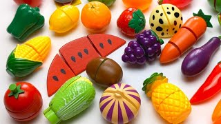 食材 野菜切り＆フルーツ切り  木製 ASMR wooden fruits and vegetables [upl. by Mar]