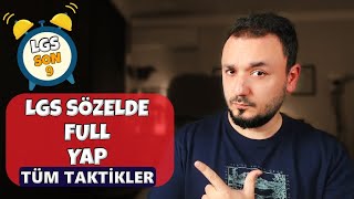 LGSde Sözeli FULL YAP  Tüm TAKTİKLER [upl. by Llenrac]