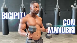 Bicipiti e Tricipiti Con Manubri in casa  Allenamento completo💪🏾🔥 [upl. by Nimsay892]