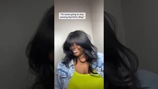 The VIRAL wig  Freetress Bombshell Curtains Bangs hairstyles syntheticwigs ytshortsviral [upl. by Kalinda408]