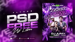 Free Flyers Party PSD  For Night Events  Editable and Customizable  Photoshop Tutorial [upl. by Ellevel]