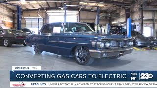 Company converts gas cars to electric [upl. by Perri81]