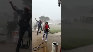 Inflatable Slide Takes Flight During Severe Storm in Northern Alabama [upl. by Lerrej979]