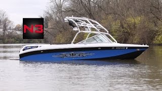 2007 Super Air Nautique 220 TE  Vapor BlueOnyx Black  On Water [upl. by Aryamo411]