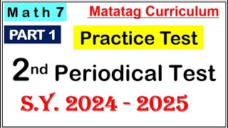 Math 7 Second periodical test reviewer second quarter Part 1 matatag math7matatag multiplechoice [upl. by Loar]