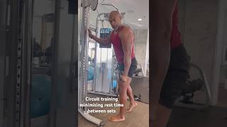 Circuit training chest and triceps minimizing my rest time between sets fitnesscoach [upl. by Navek]